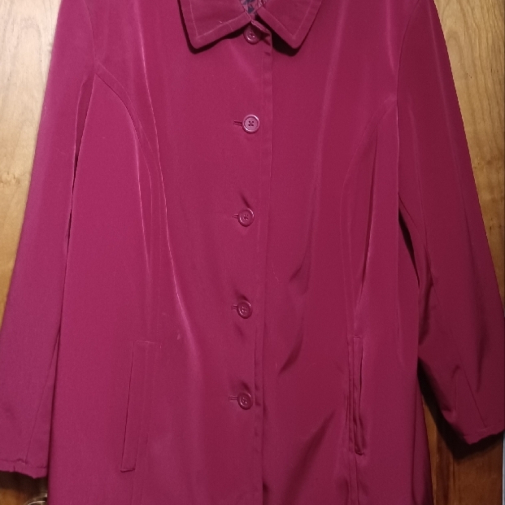 3X  red Long Button-Up Coat